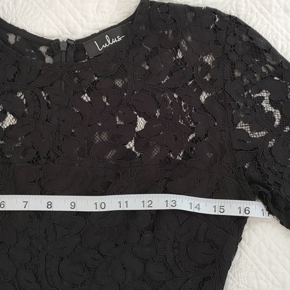 Lulus Black Floral Lace Long Sleeve Midi Dress/ Size S - Picture 8 of 10